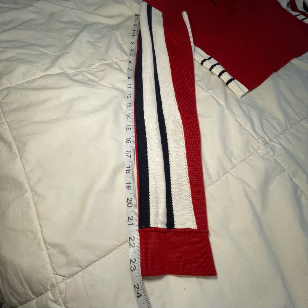 Rare Brandy Melville Red Cropped Quarter-zip Sweater Size L - Picture 11 of 14